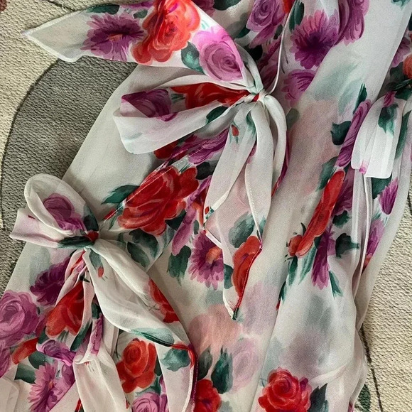 2000s y2k vintage sheer floral maxi dress - Fantasies by Morgan Taylor Medium - Picture 7 of 8